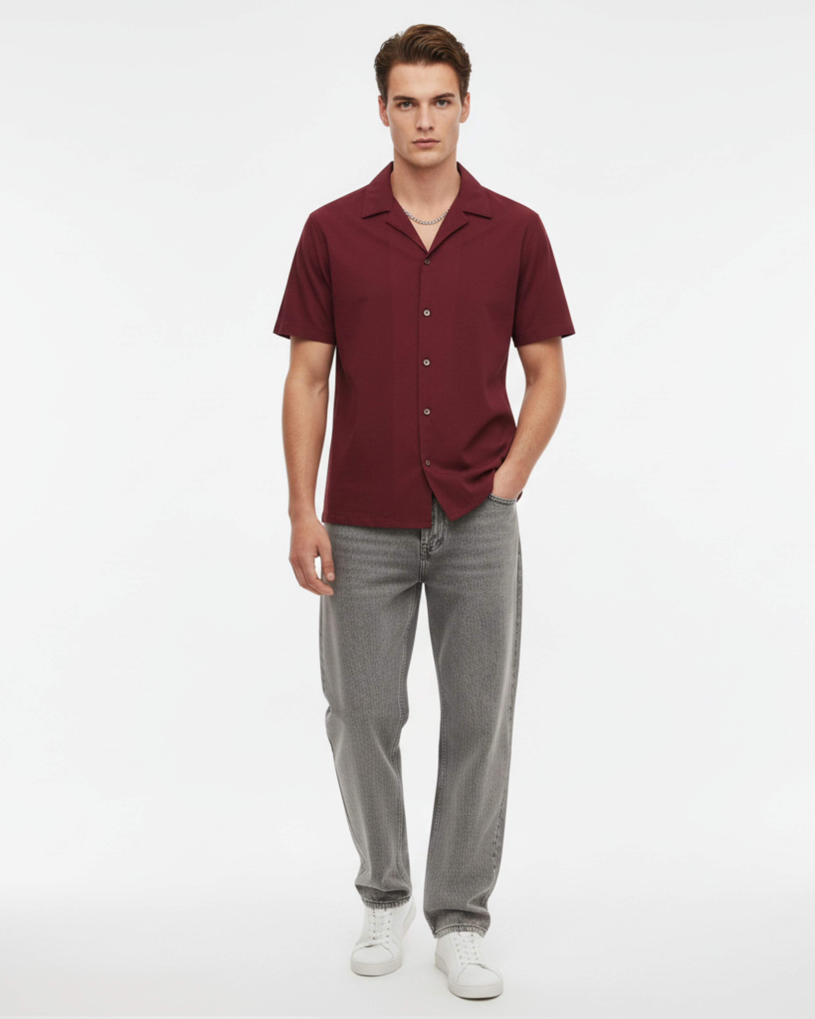 Open-Collar Shirt One Size